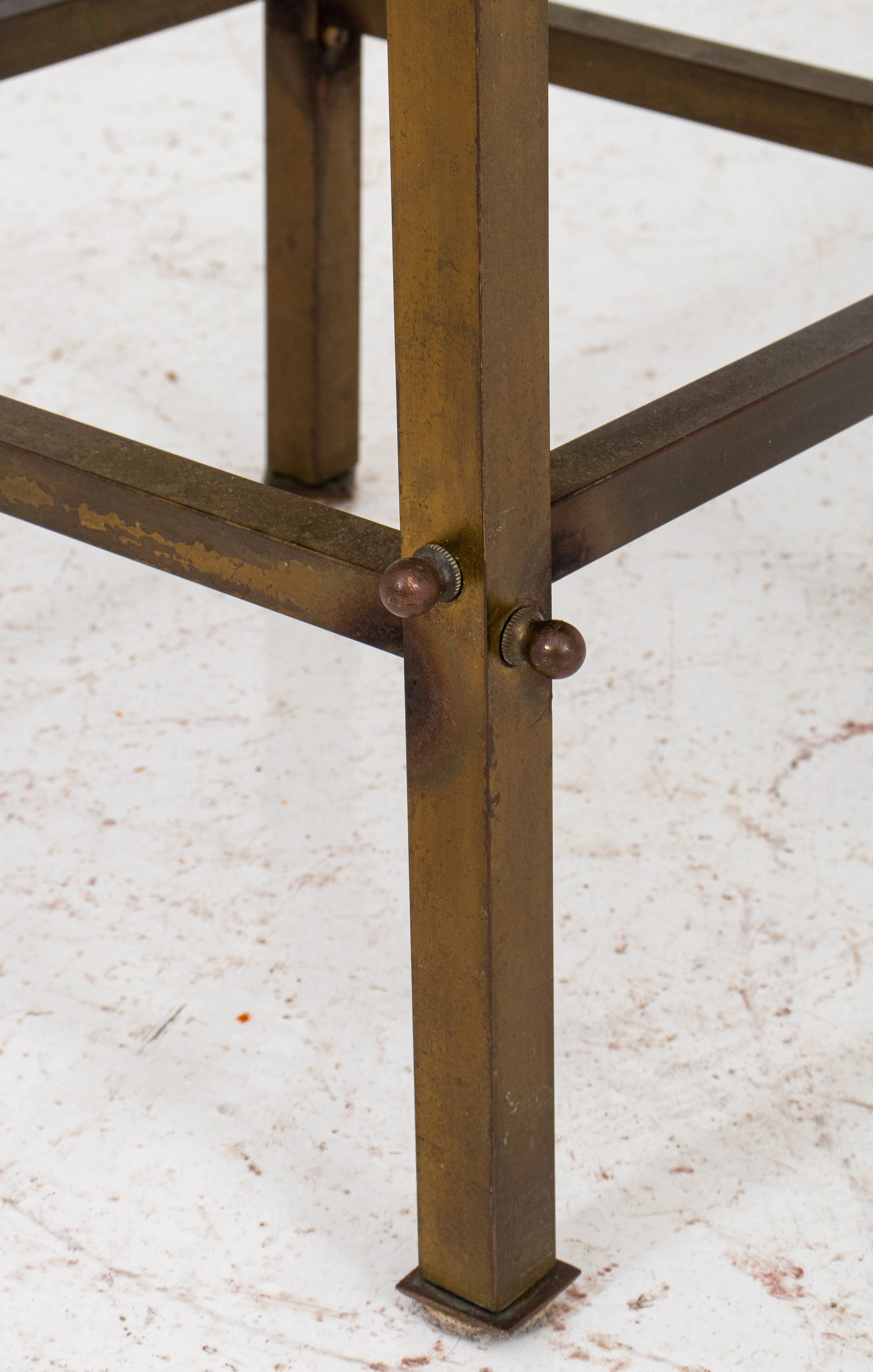 Diminutive Square Brass Stool