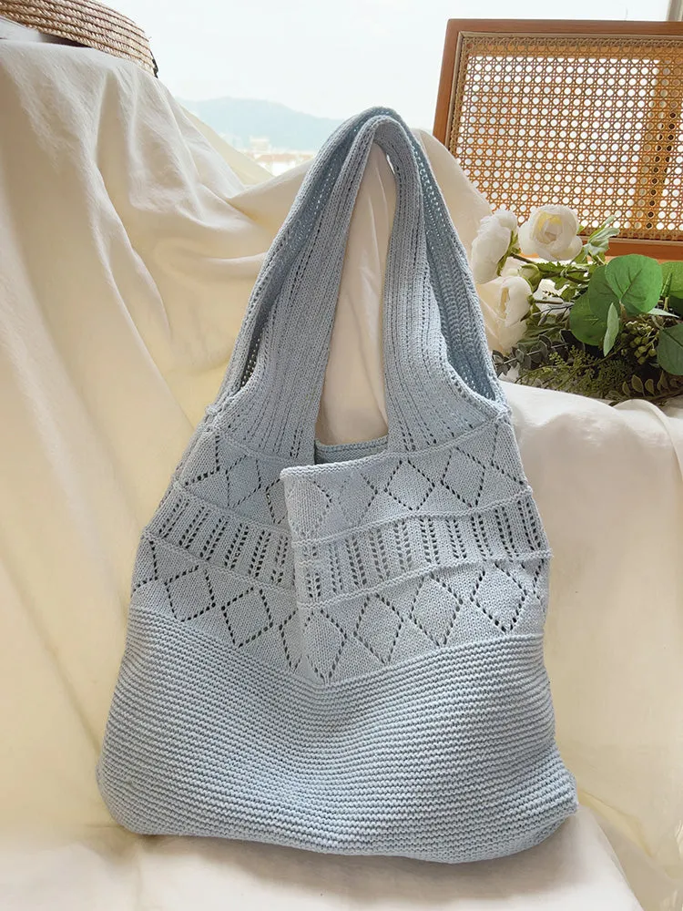 Elena Handbags Retro Cotton Knitted Shoulder Bag