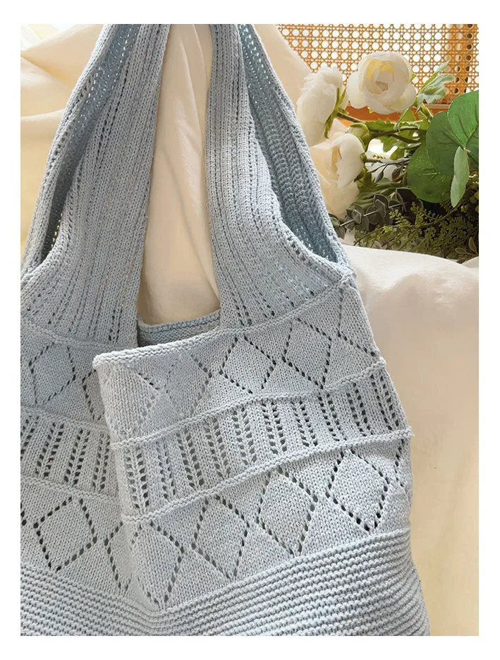 Elena Handbags Retro Cotton Knitted Shoulder Bag