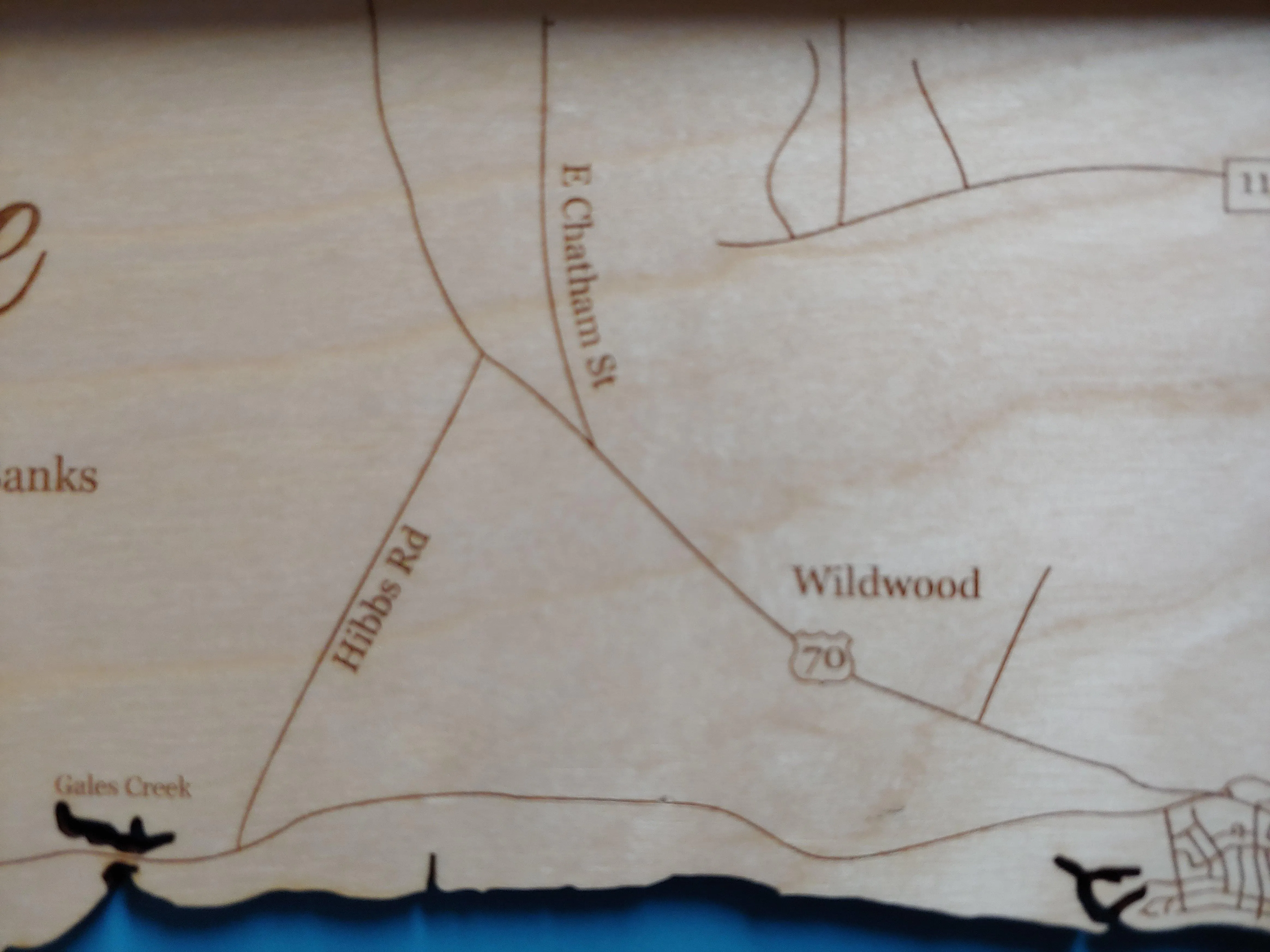 Emerald Isle, North Carolina Coastal Map - laser cut wood map