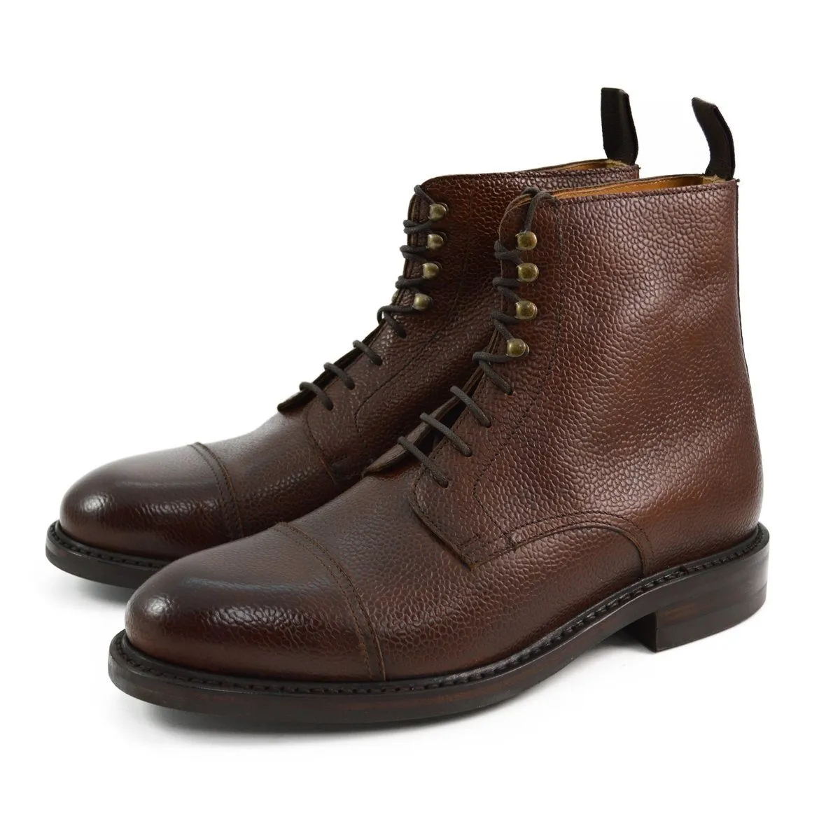 FACTORY SECOND Berwick 1707 Grain Cap Toe Boot (321) - Dark Brown