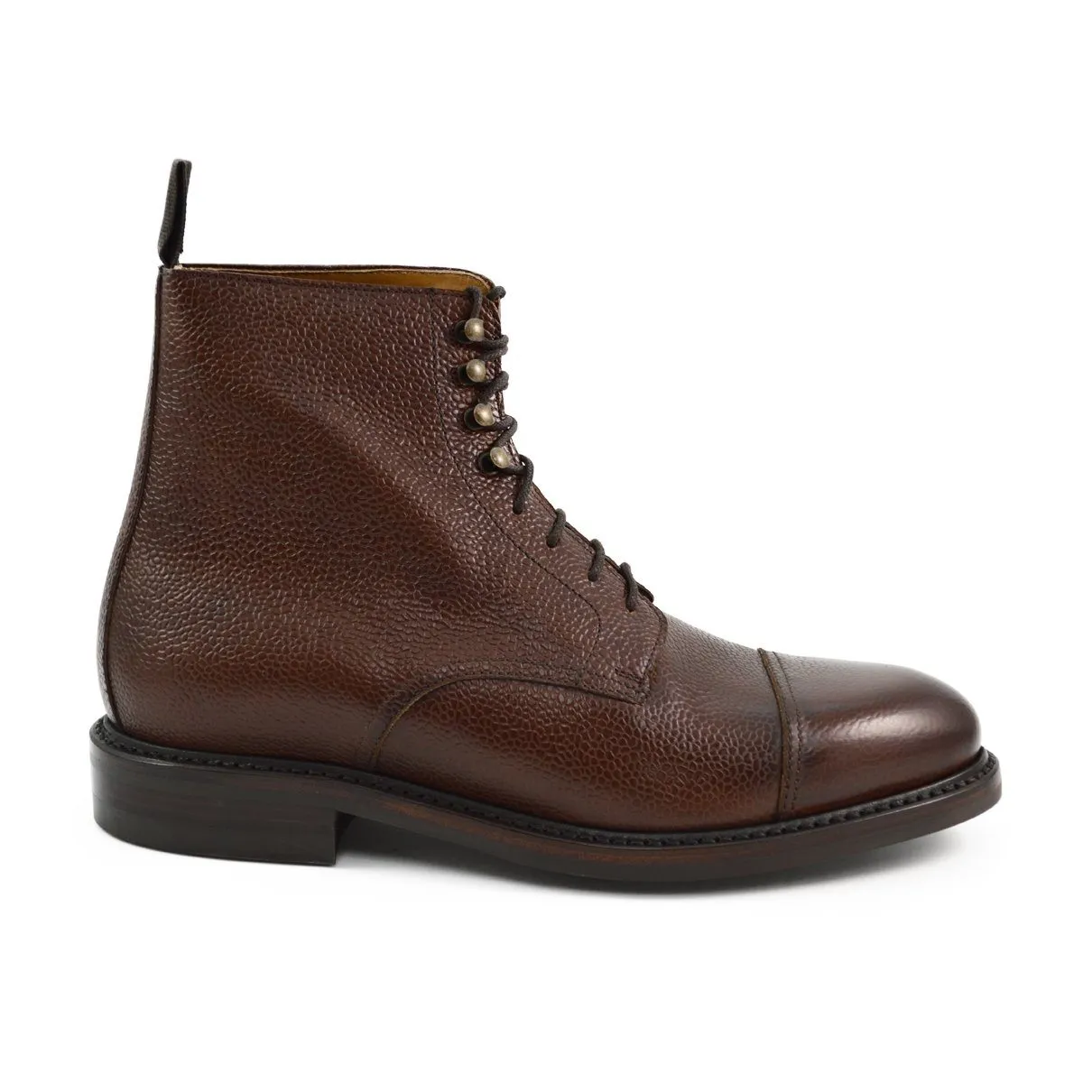 FACTORY SECOND Berwick 1707 Grain Cap Toe Boot (321) - Dark Brown