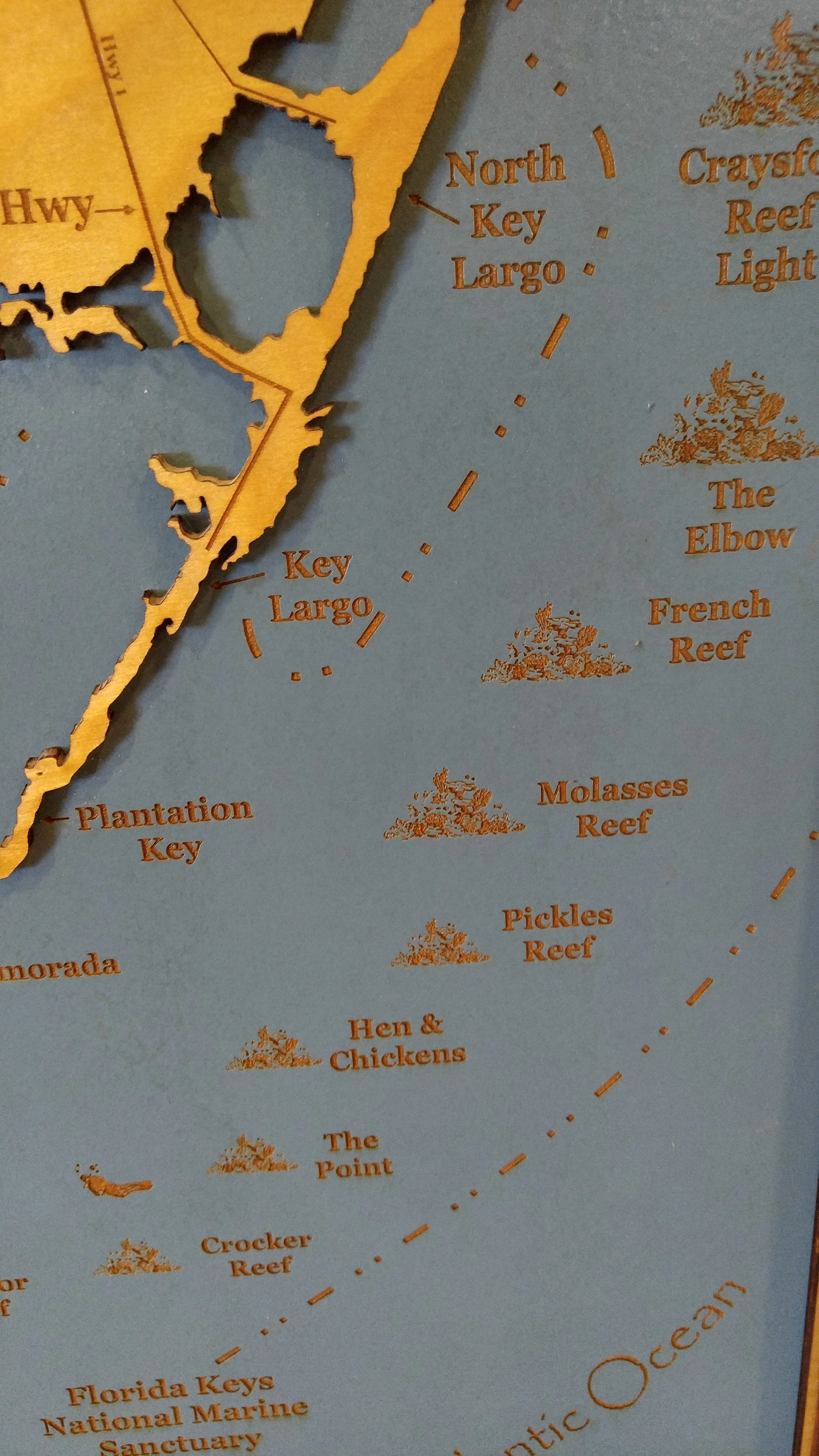 Florida Keys - laser cut wood map