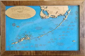 Florida Keys - laser cut wood map