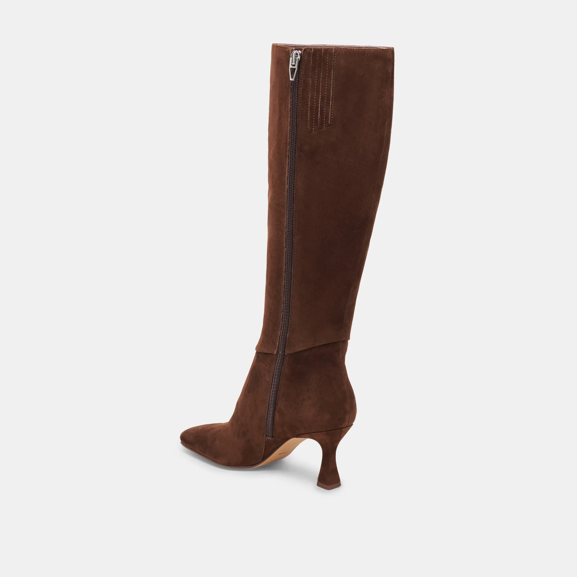 GYRA WIDE CALF BOOTS DK BROWN SUEDE