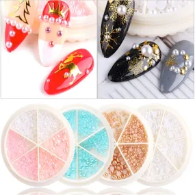 Half Pearls Nail Art Decoration Wheels