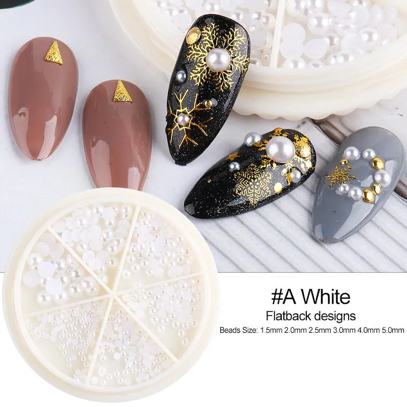 Half Pearls Nail Art Decoration Wheels