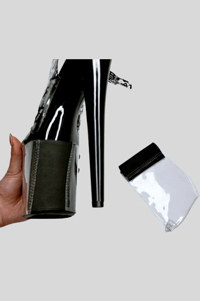 Hella Heels Stiletto & Open Toe Shoe Protectors - Clear & Black