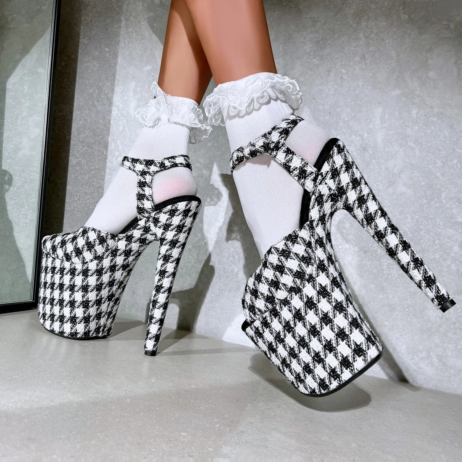 Houndstooth Stiletto - 8INCH