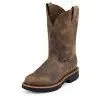 Justin Men's (4440) J-MAX 11" Round Toe Pull-On Work Boot -Rugged Tan Leather