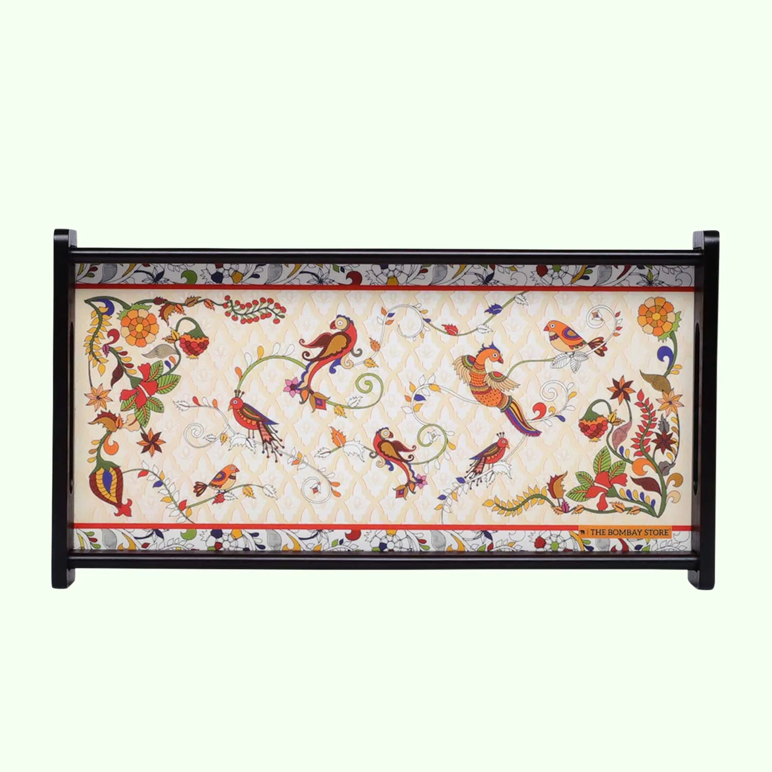 Kalamkari Rectangle Mini Tray with Matte Finish