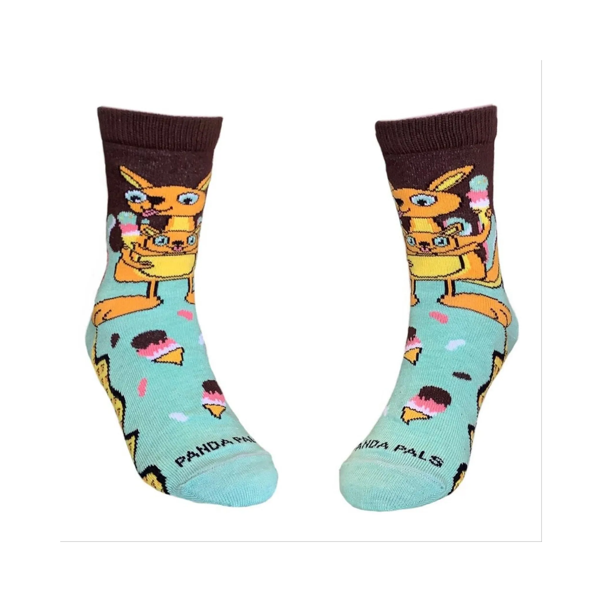 Kangaroo Ice Cream Day Socks (Ages 3-7) from the Sock Panda