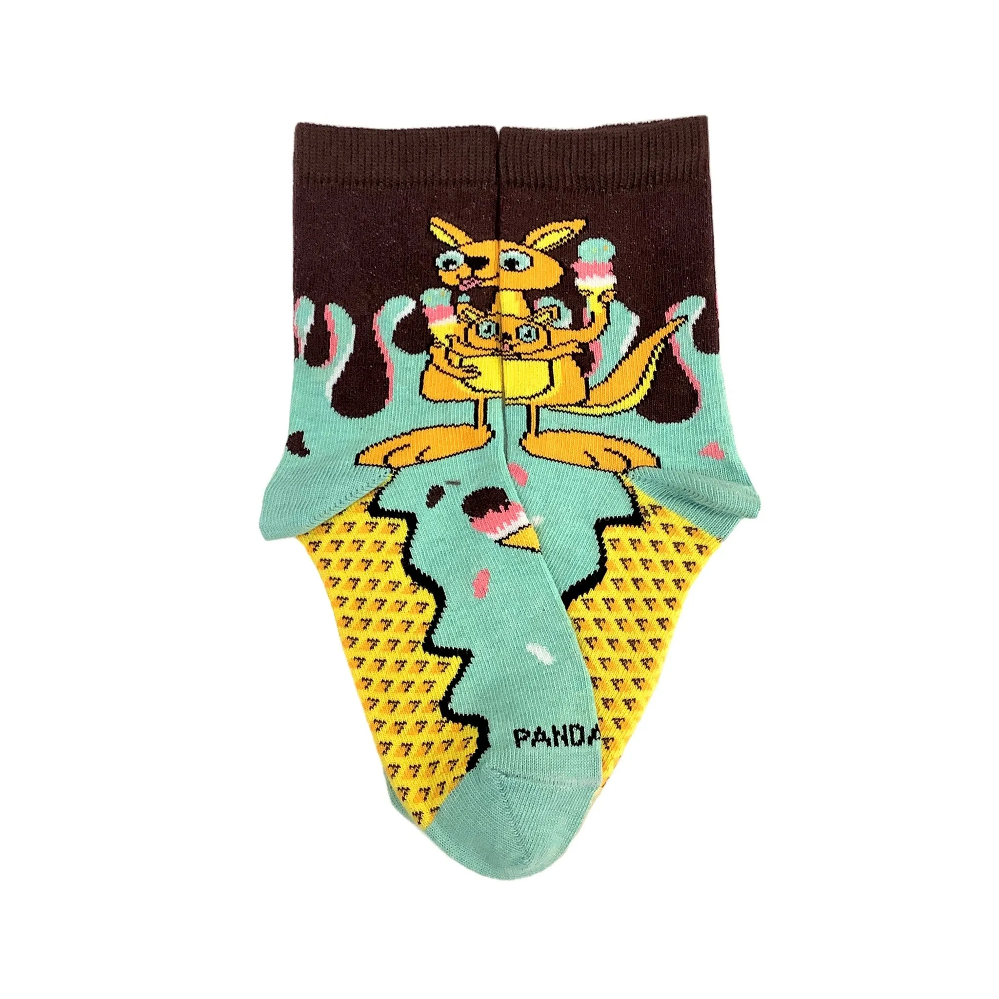 Kangaroo Ice Cream Day Socks (Ages 3-7) from the Sock Panda