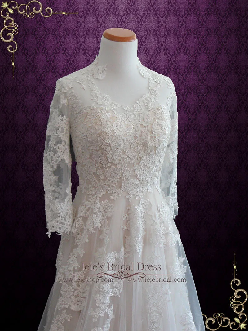 Lace Wedding Dress with Long Sleeves TENISHA