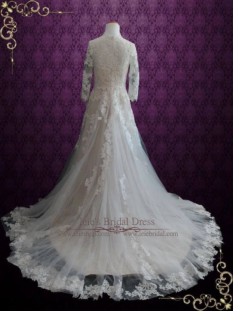 Lace Wedding Dress with Long Sleeves TENISHA