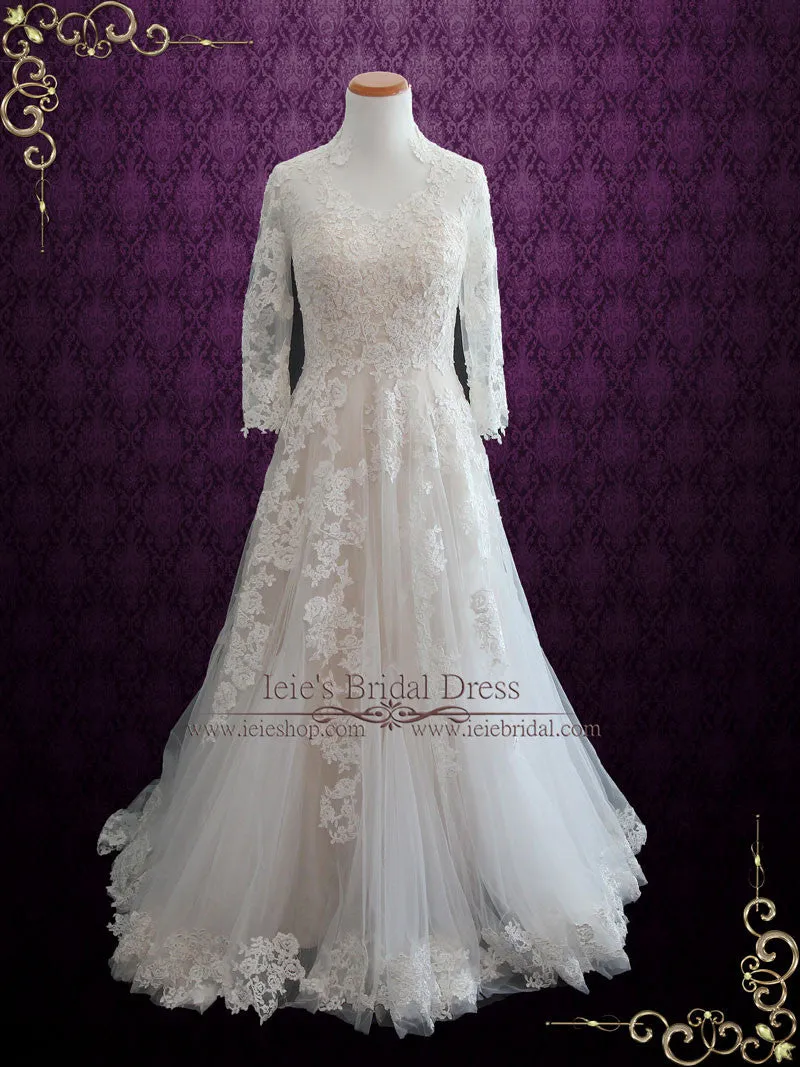 Lace Wedding Dress with Long Sleeves TENISHA