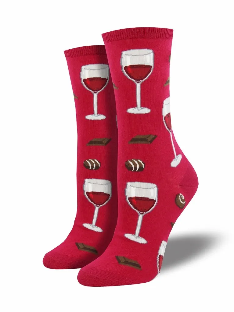 Ladies Time To Wine Down Graphic Socks