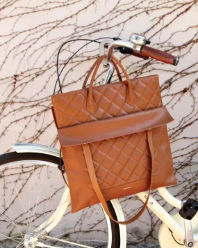 Lost Lovers Quilted Leather Tote - Camel