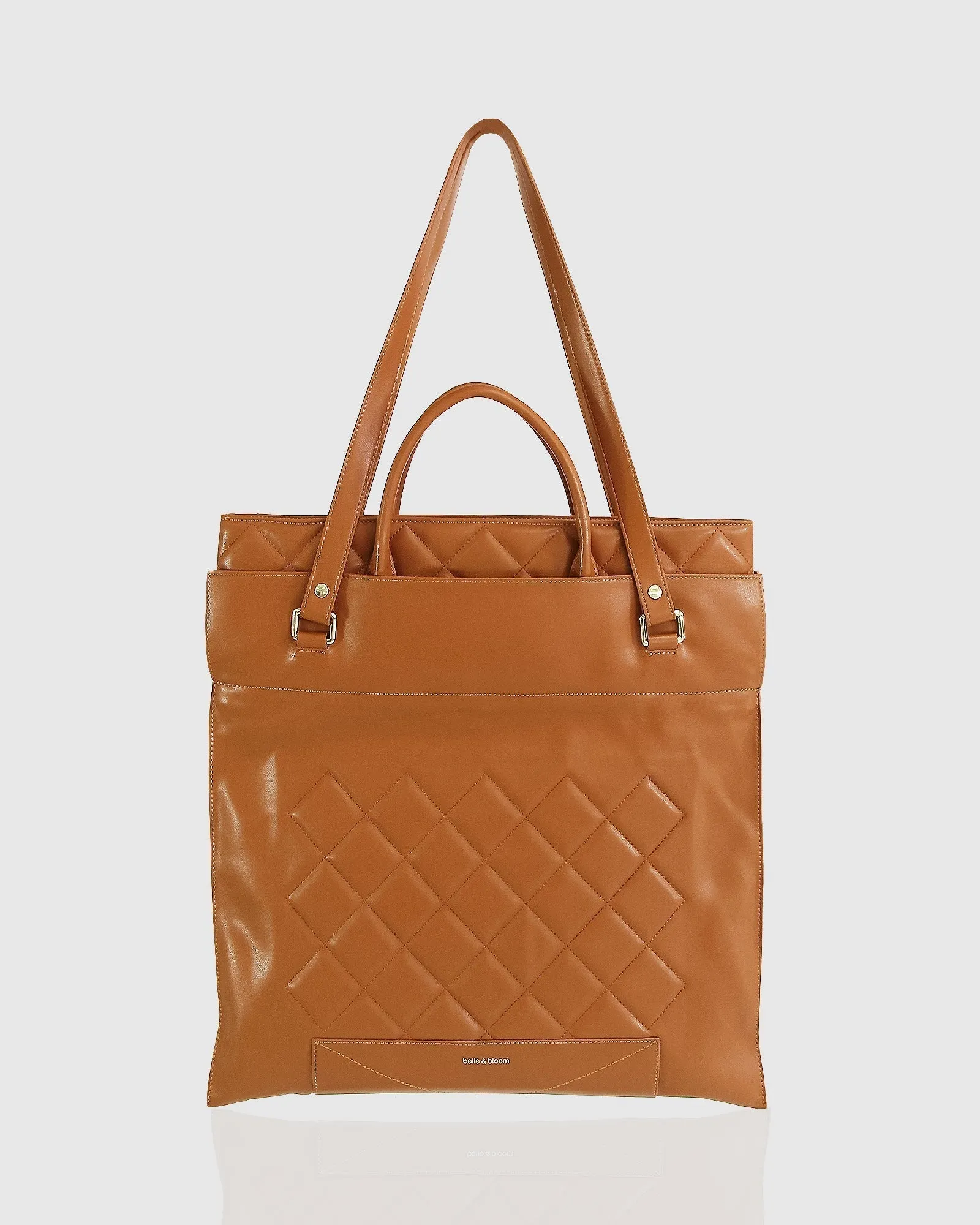 Lost Lovers Quilted Leather Tote - Camel