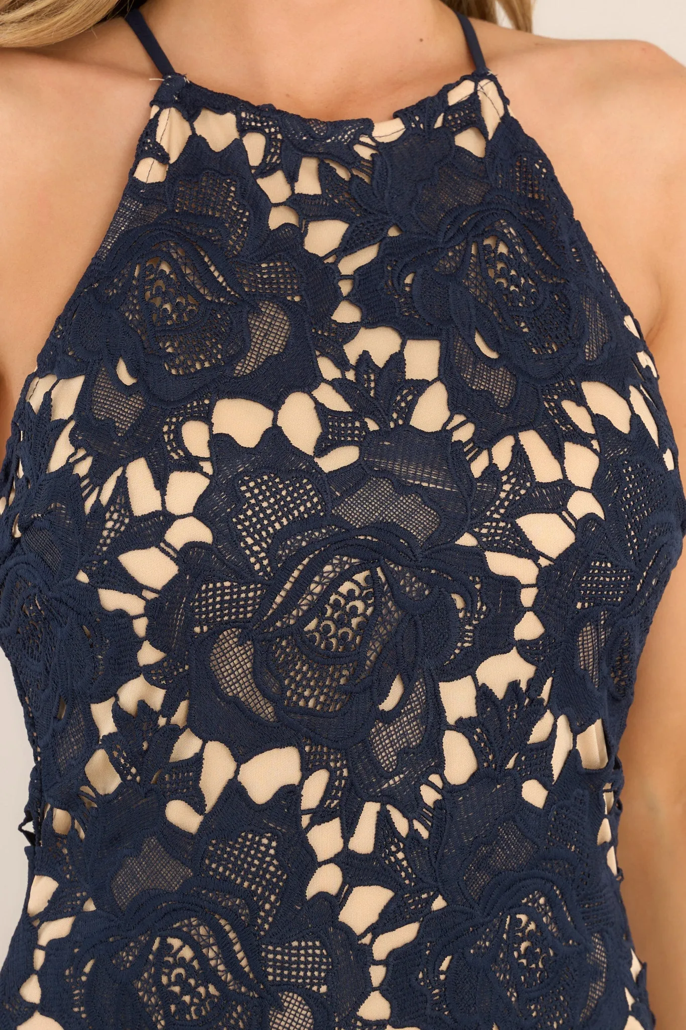 Luxe Love Navy Lace Midi Dress