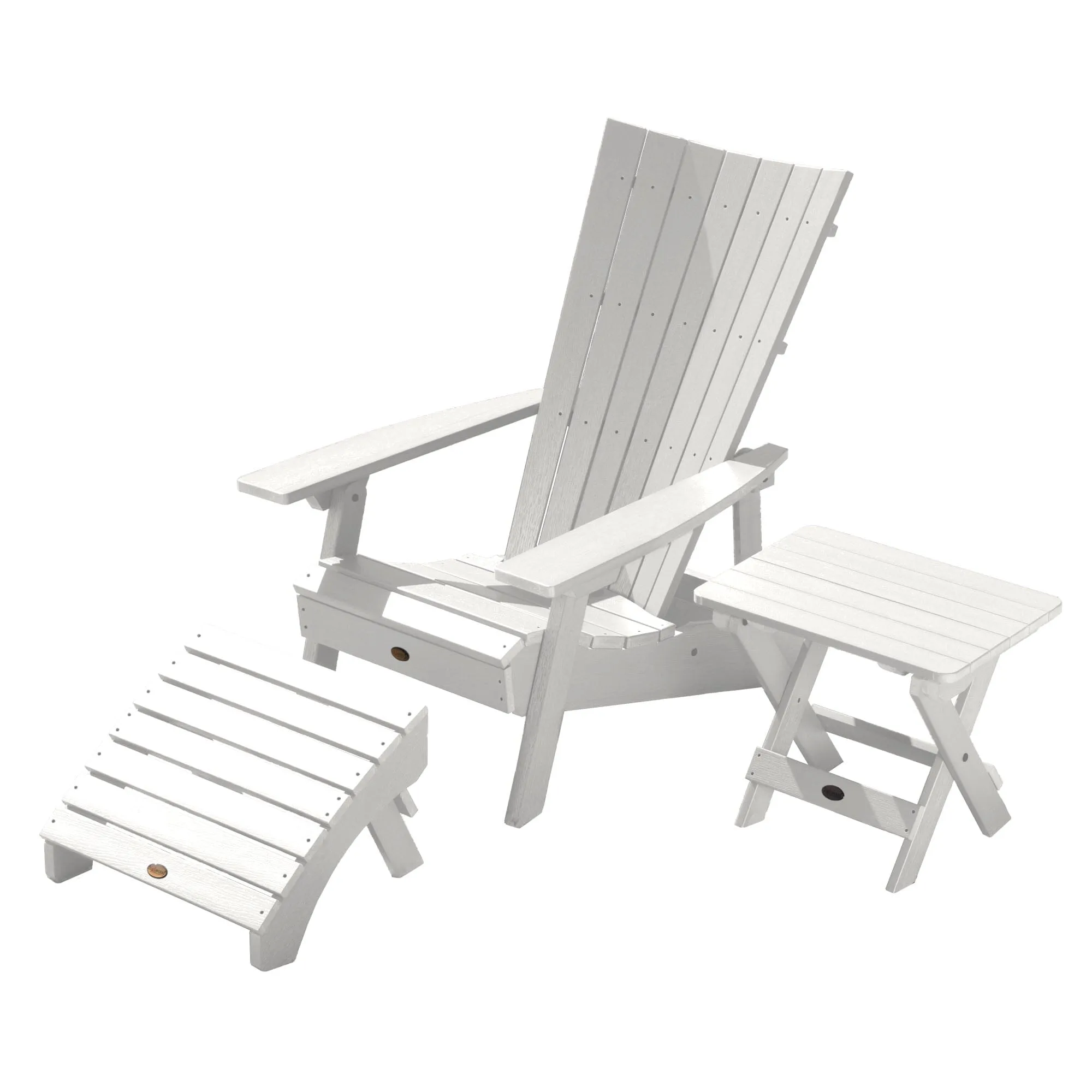 Manhattan Beach Adirondack Chair with Folding Adirondack Side Table and Ottoman