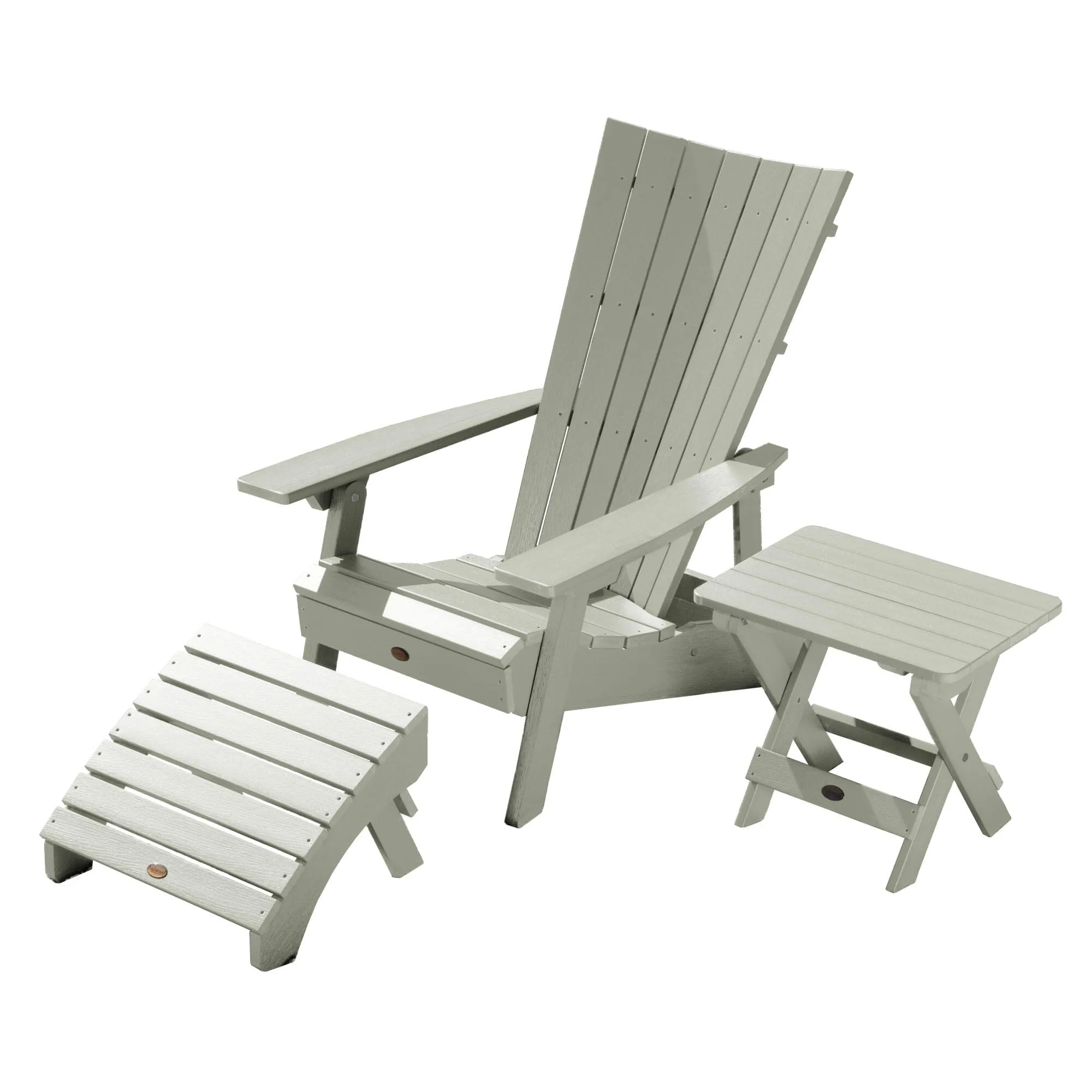 Manhattan Beach Adirondack Chair with Folding Adirondack Side Table and Ottoman