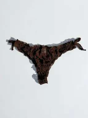 Mariposa Lace Bow Panty - Brown