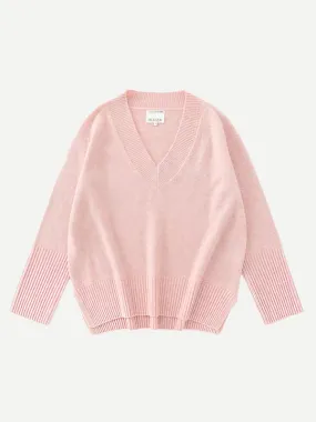 N.84 Cashmere Oversized V-neck in Rose