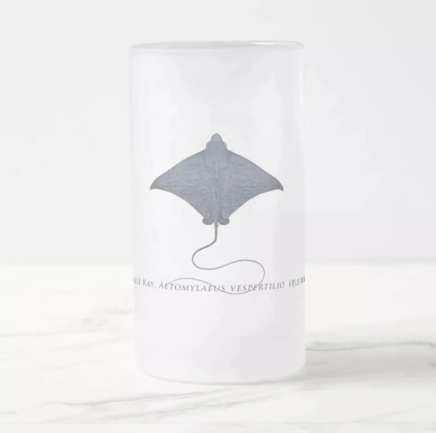 Ornate Eagle Ray - Frosted Glass Stein