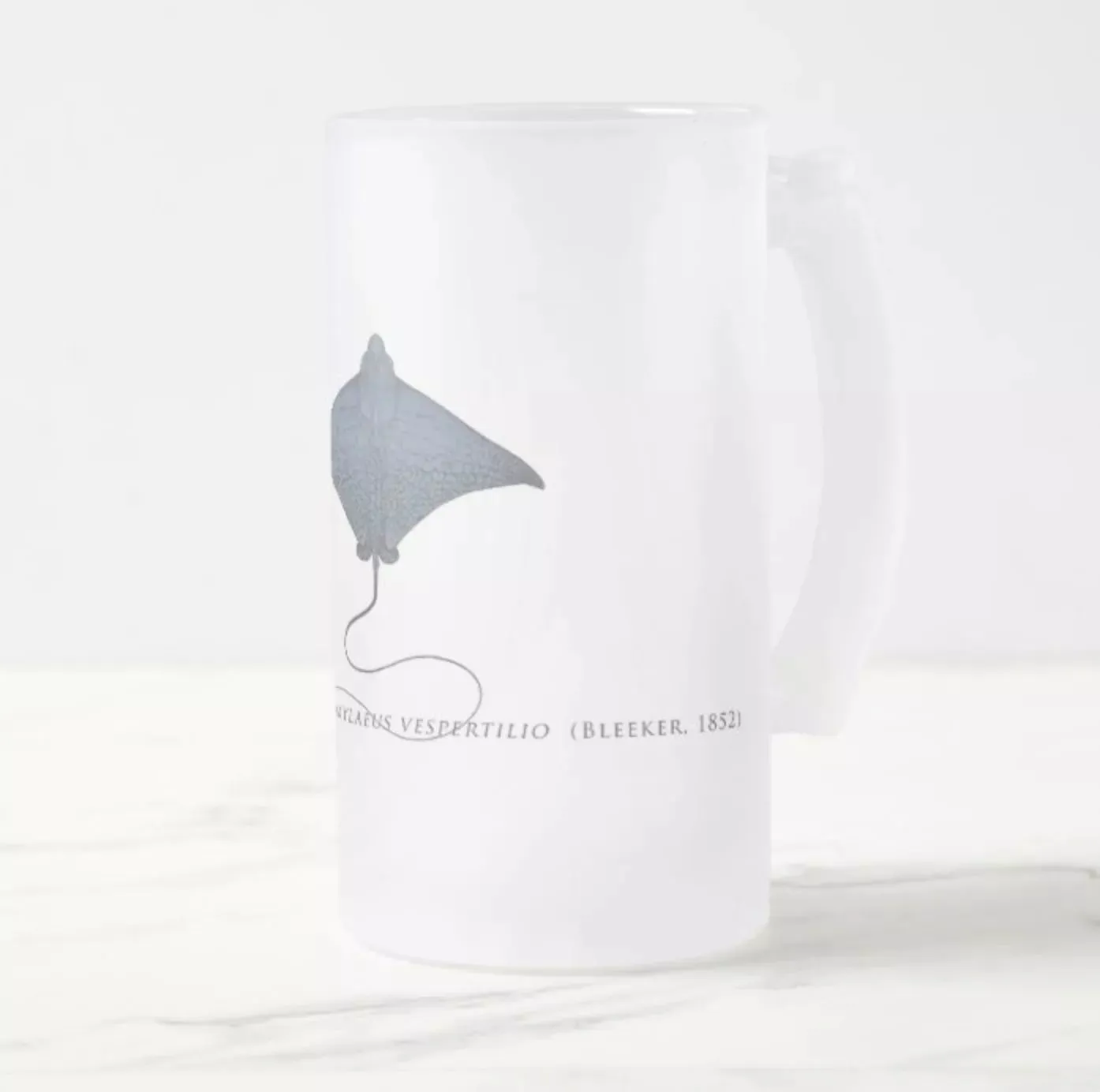 Ornate Eagle Ray - Frosted Glass Stein