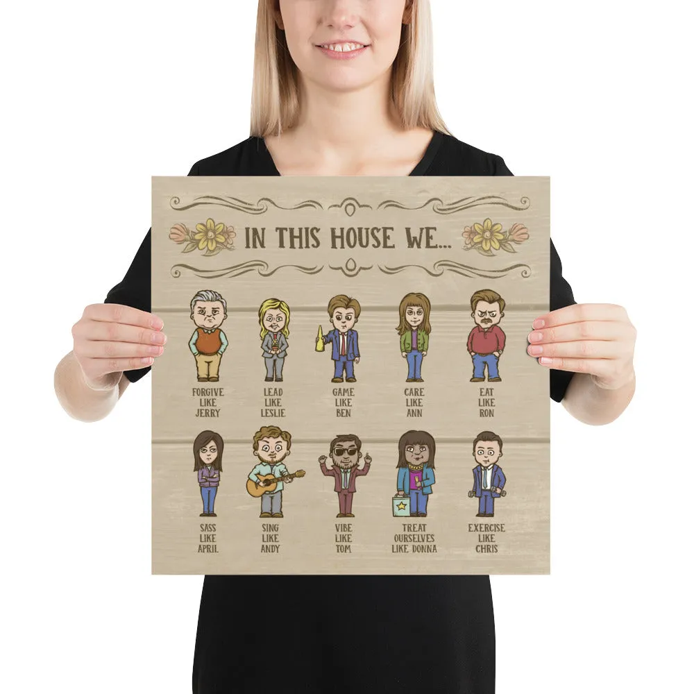 Parks & Rec House Rules Poster