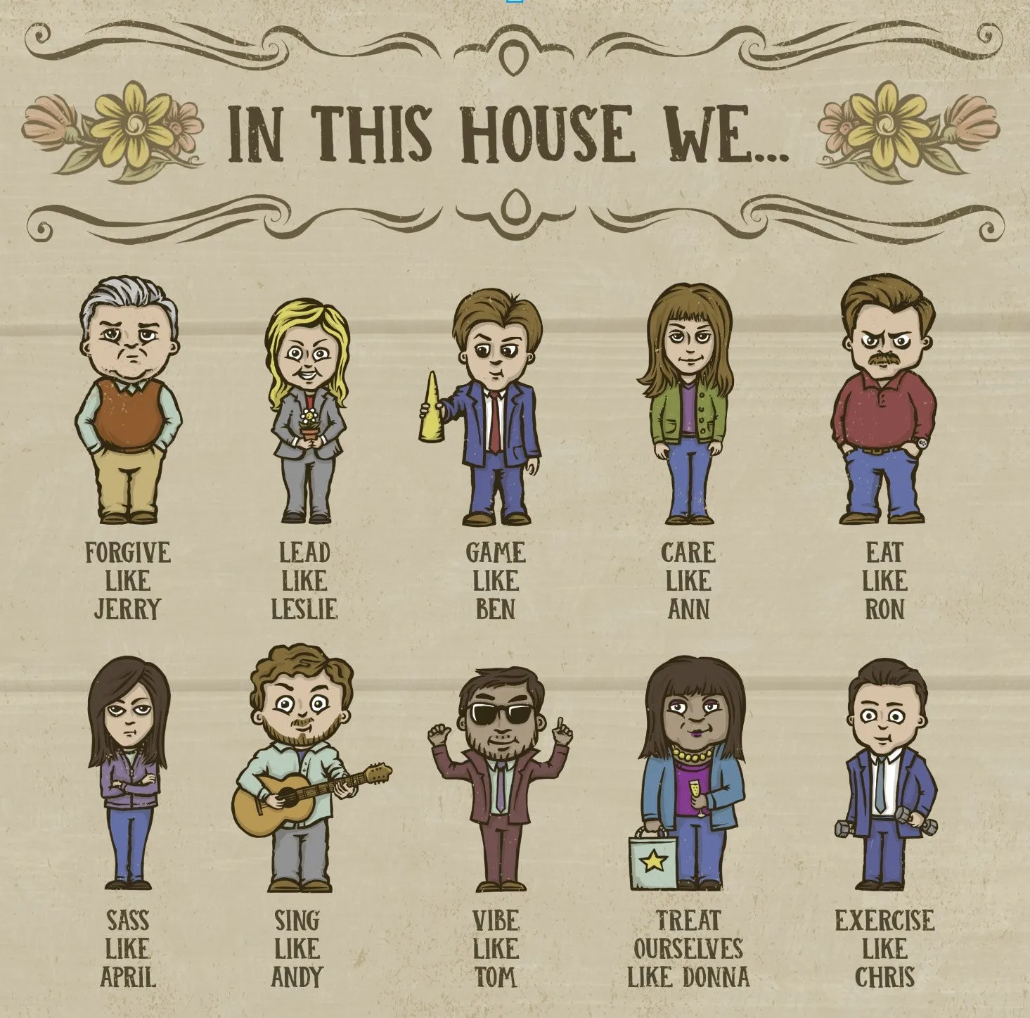 Parks & Rec House Rules Poster