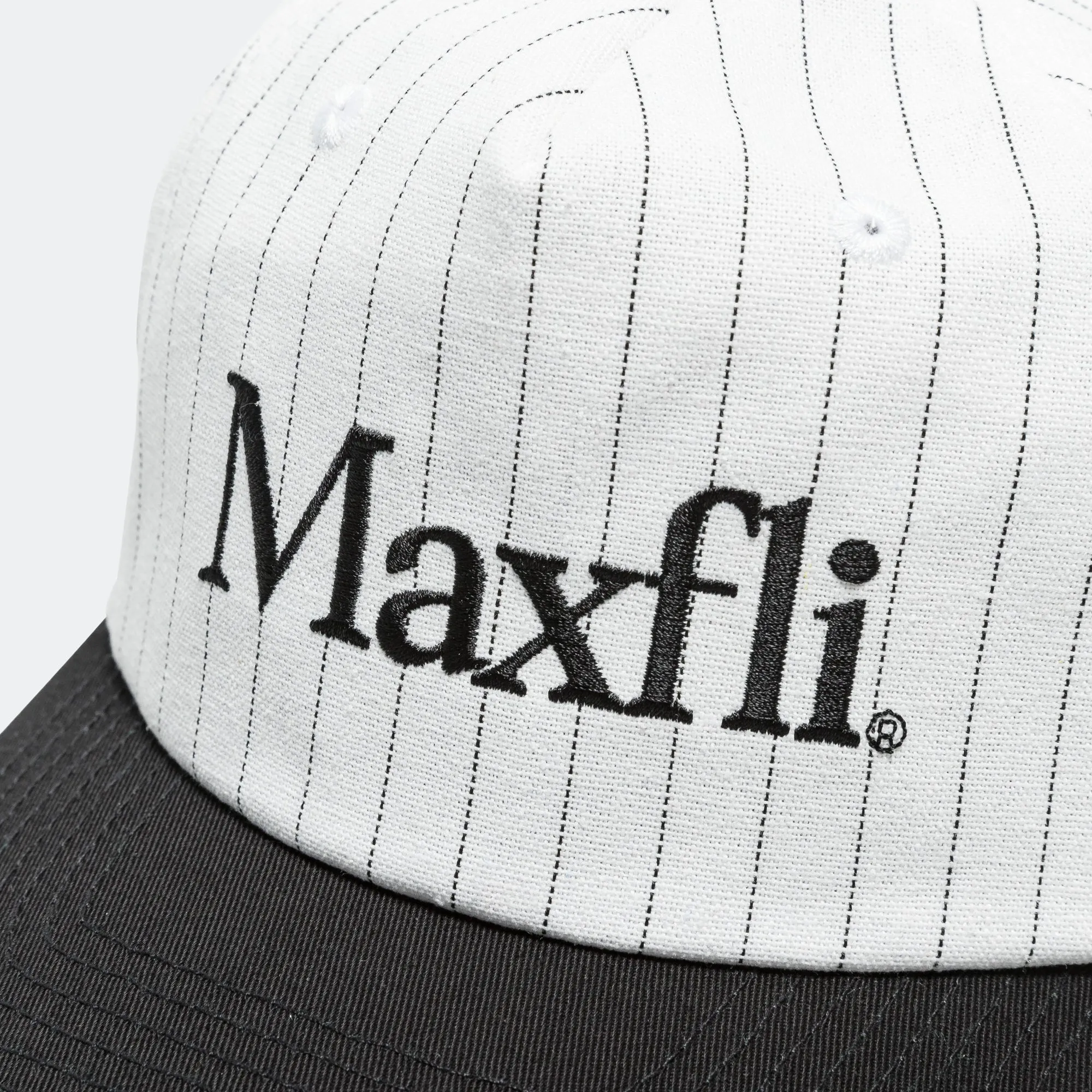 Pinstripe 5-Panel Snapback Hat x Maxfli - White