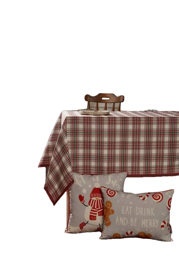 Plaid Holiday or Cookout Table Cloth, Rectangular, 55"x86"