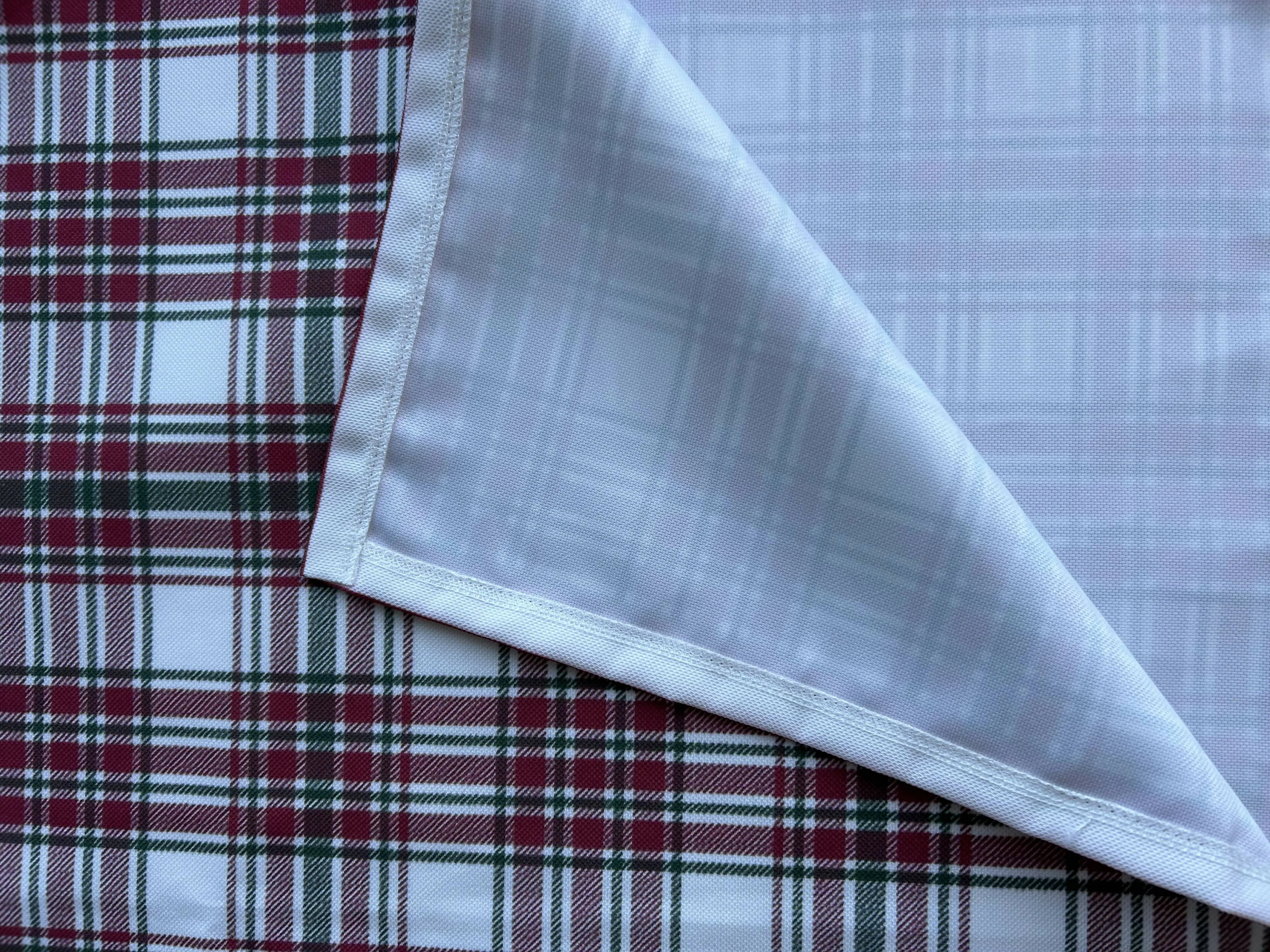 Plaid Holiday or Cookout Table Cloth, Rectangular, 55"x86"