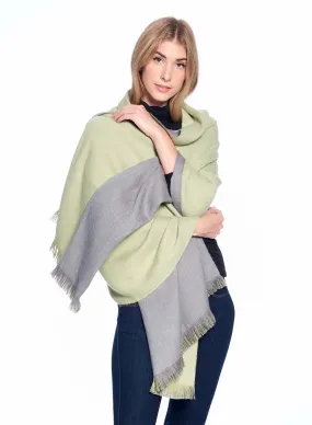 Reversible Alpaca  Wrap - Olive Branch