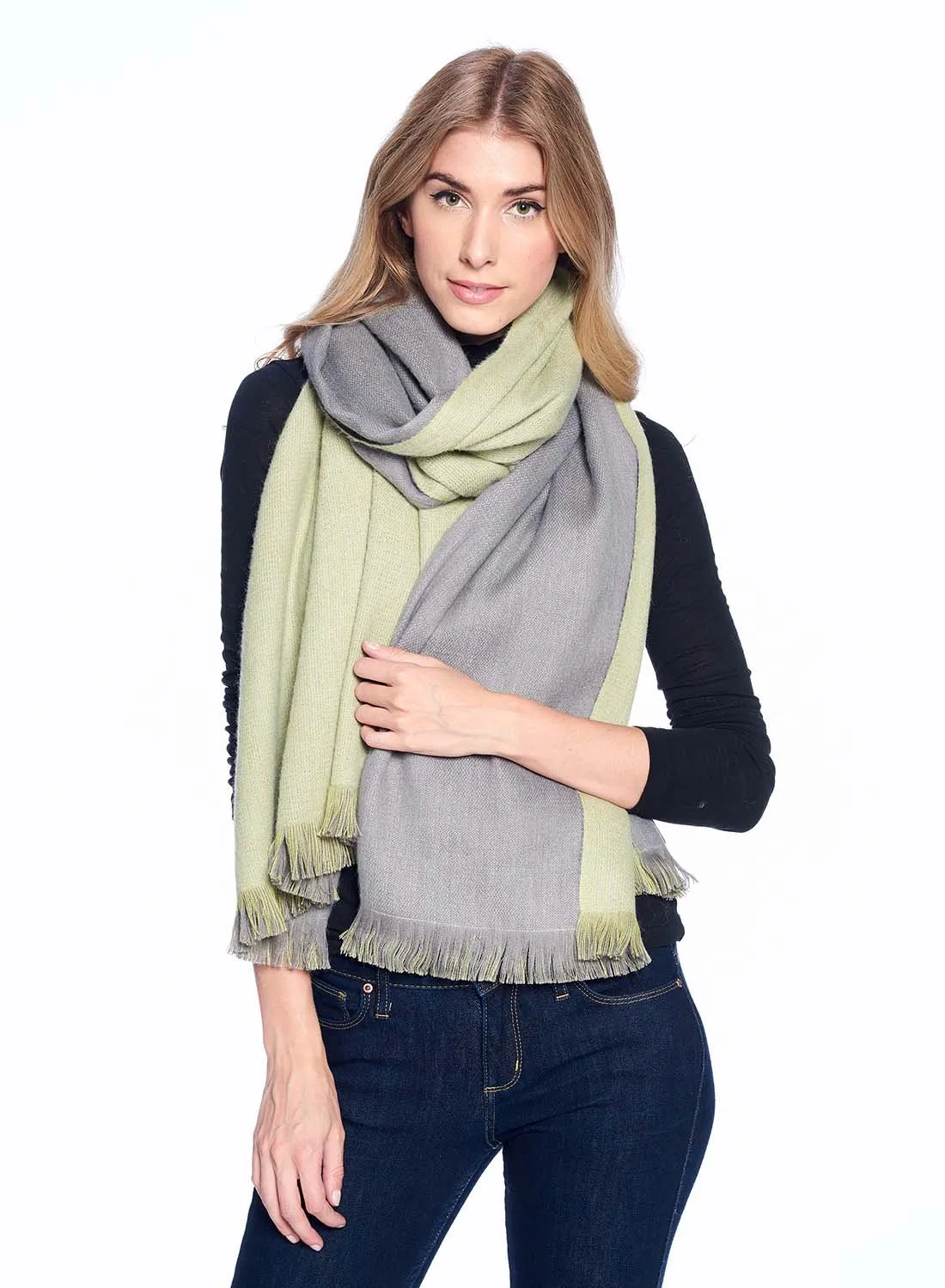 Reversible Alpaca  Wrap - Olive Branch