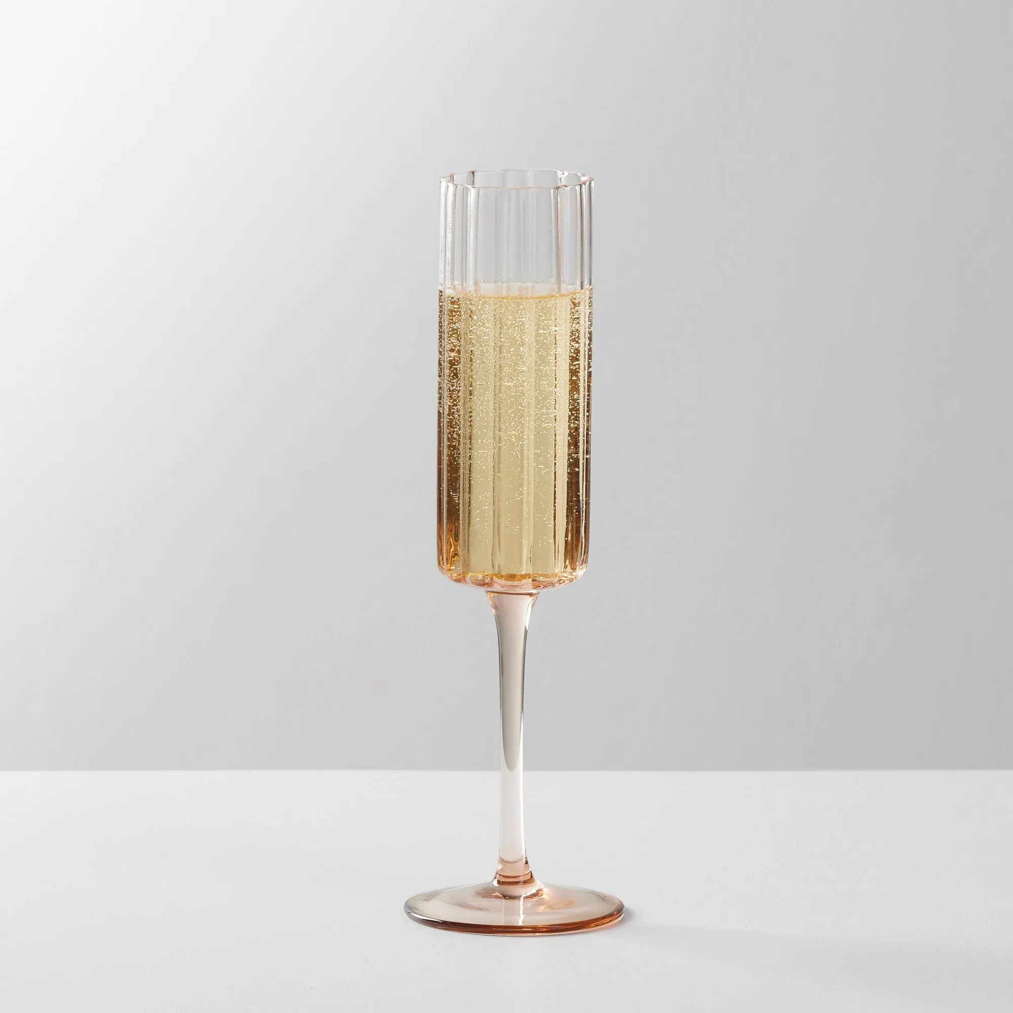 Ripples Champagne Glass - Peach