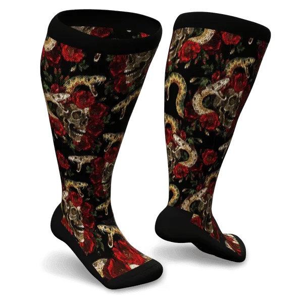 Serpent Skull Non-Binding Diabetic Socks