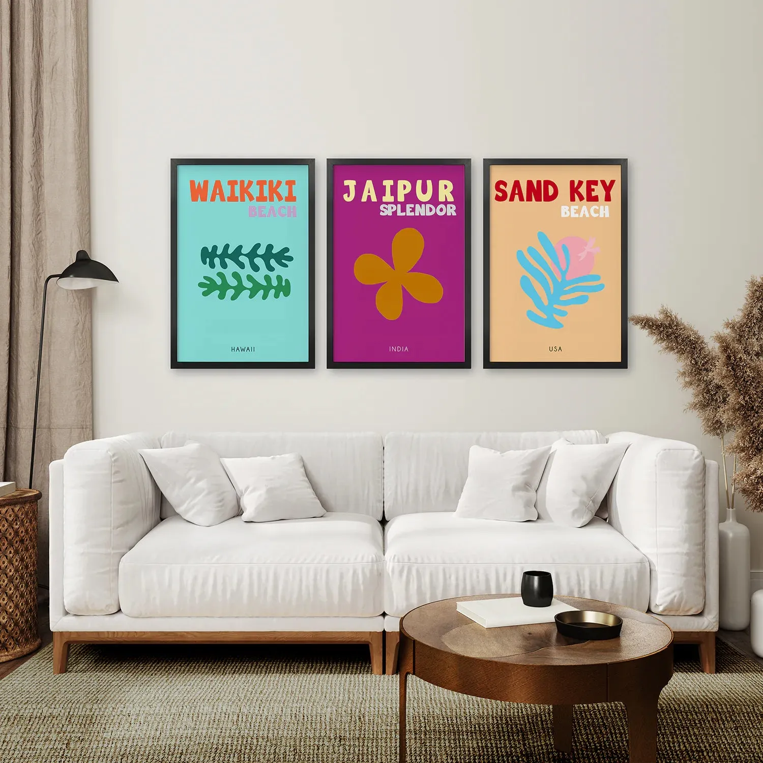 Set of 3 Trendy Y2k Style Posters. Summer Travel Theme