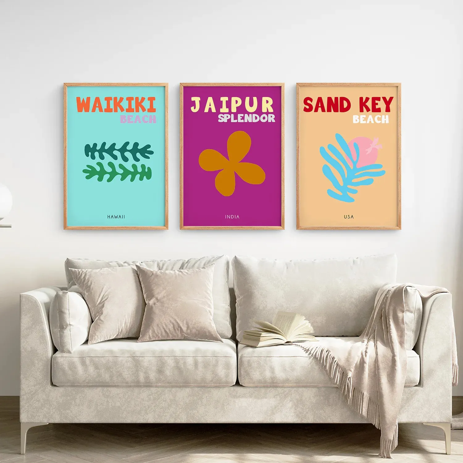 Set of 3 Trendy Y2k Style Posters. Summer Travel Theme