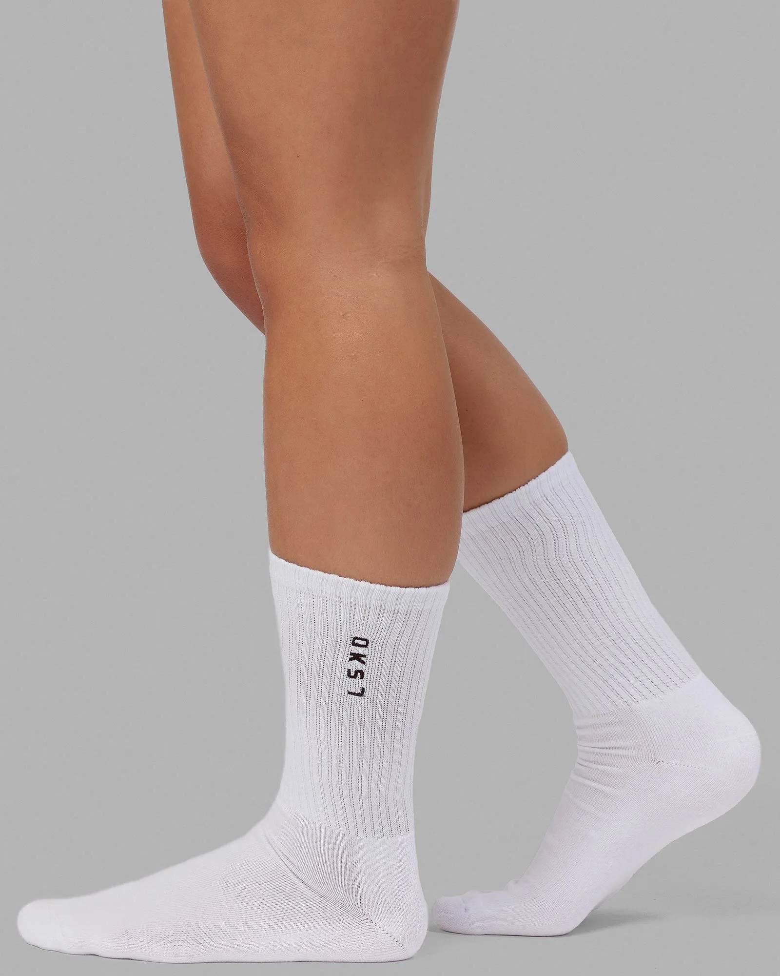 Signal 3 Pack Crew Socks - White-Shale Beige