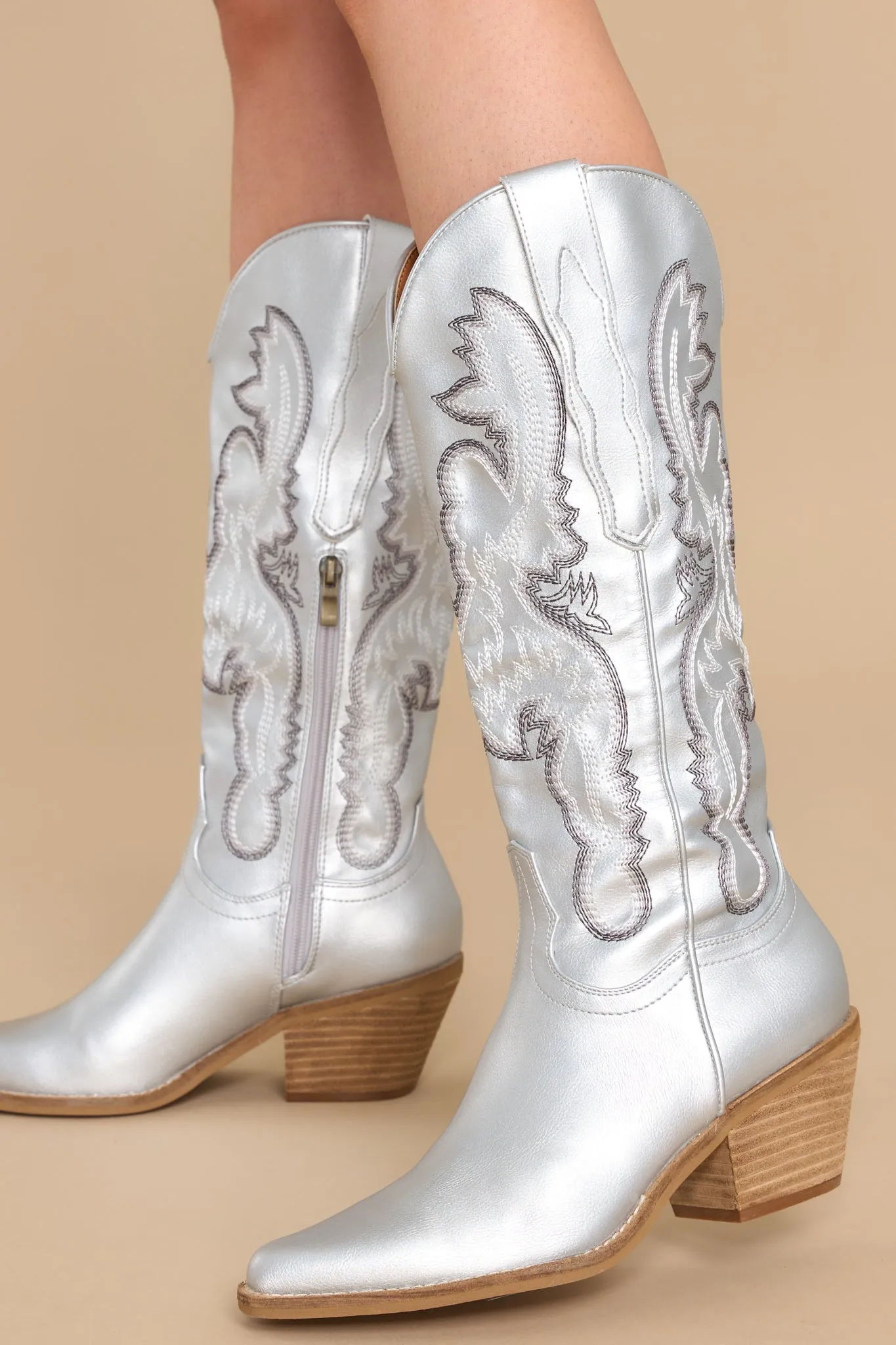 Southern Belle Silver Boots