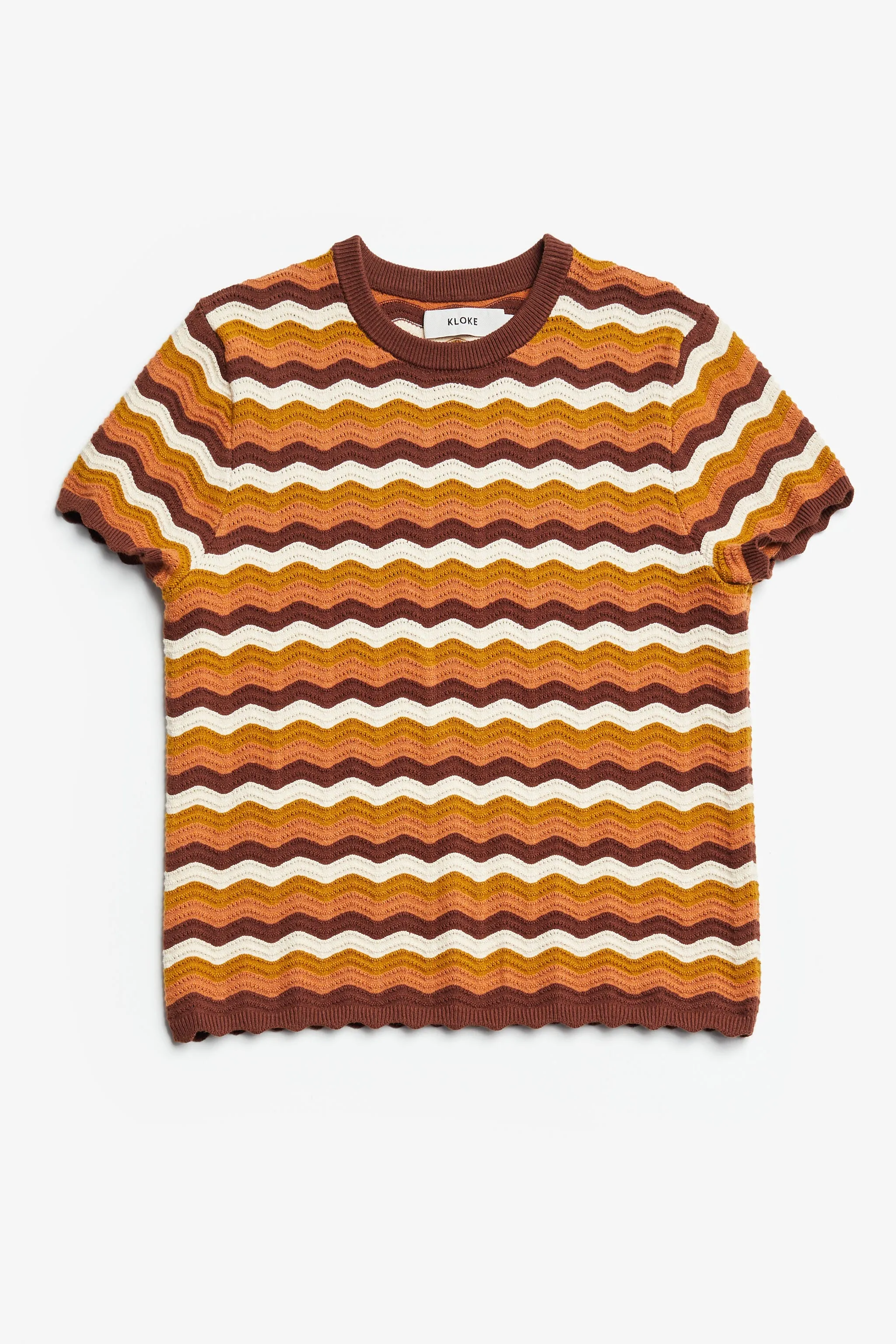 Stay Knitted Tee Brown Wavy