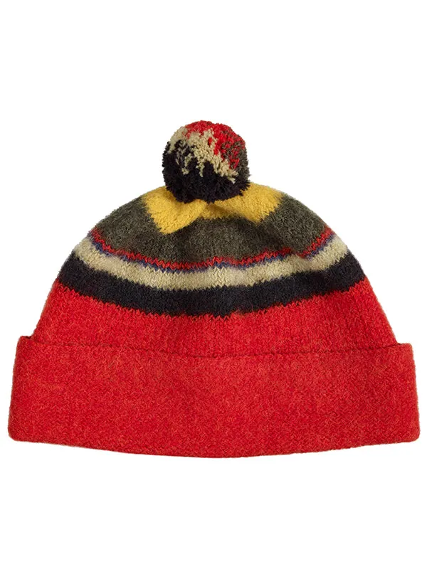 Stripe Shetland Hat Black