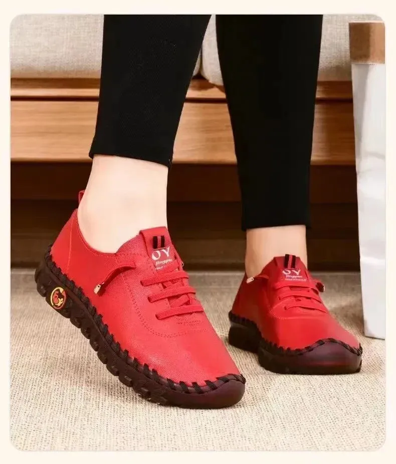 Summer Flat Women's Shoes 2024 Orthopedic Loafers Woman Moccasins Stitched Slip on Sewing Mom Shoes Single Zapatillas De Mujer