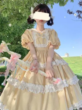 Sweet Lolita Dress Polyester Short Sleeves Dress Sweet Lolita Dress