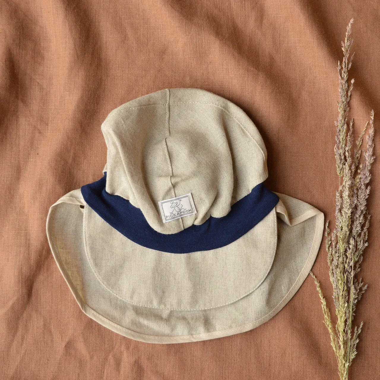 Tim Baby Legionnaire Sun Cap - Organic Linen (1m-4y )