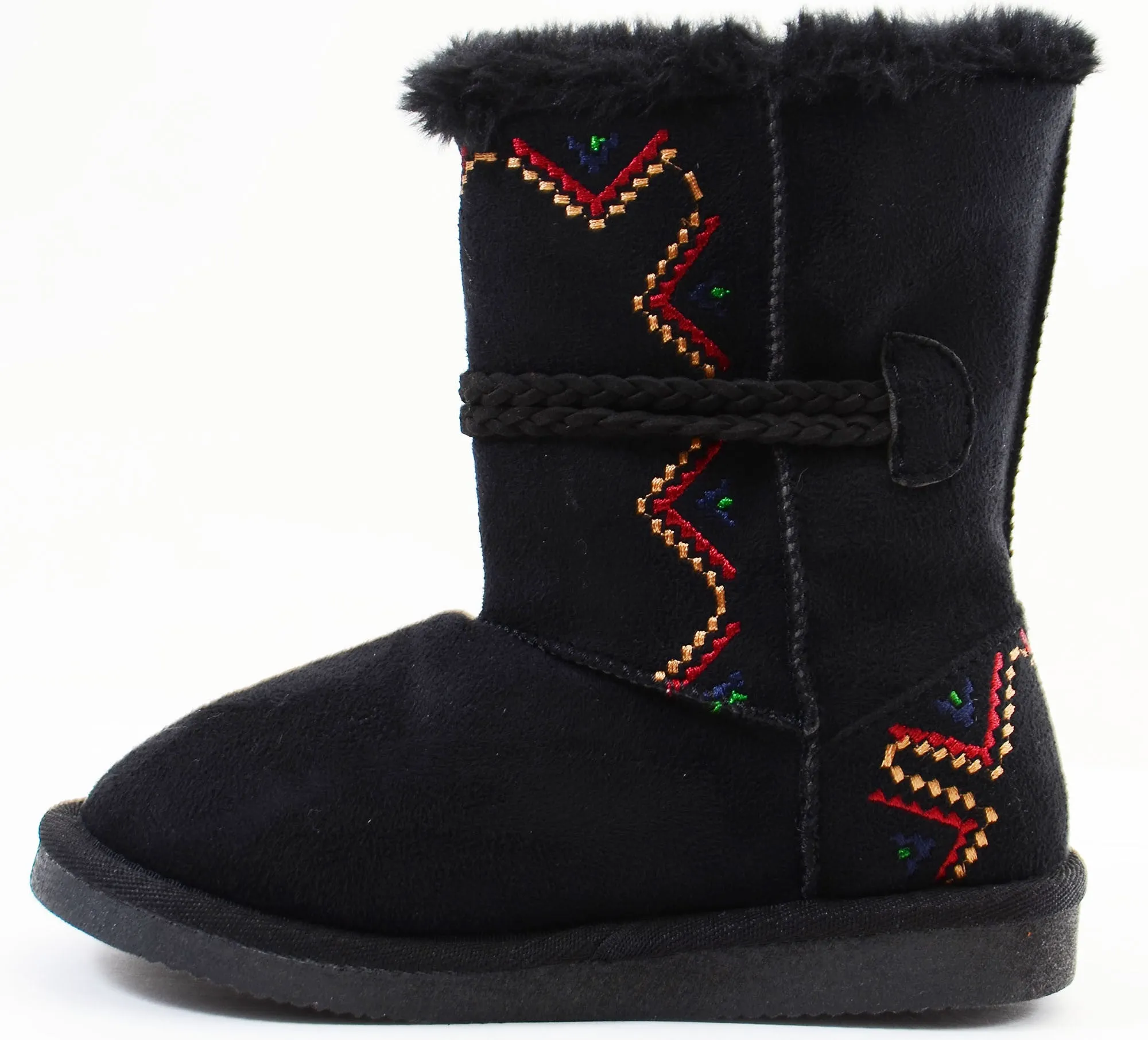 Tribal Zig-Zag Shearling Vegan Fur Suede Girls Boots KIDS