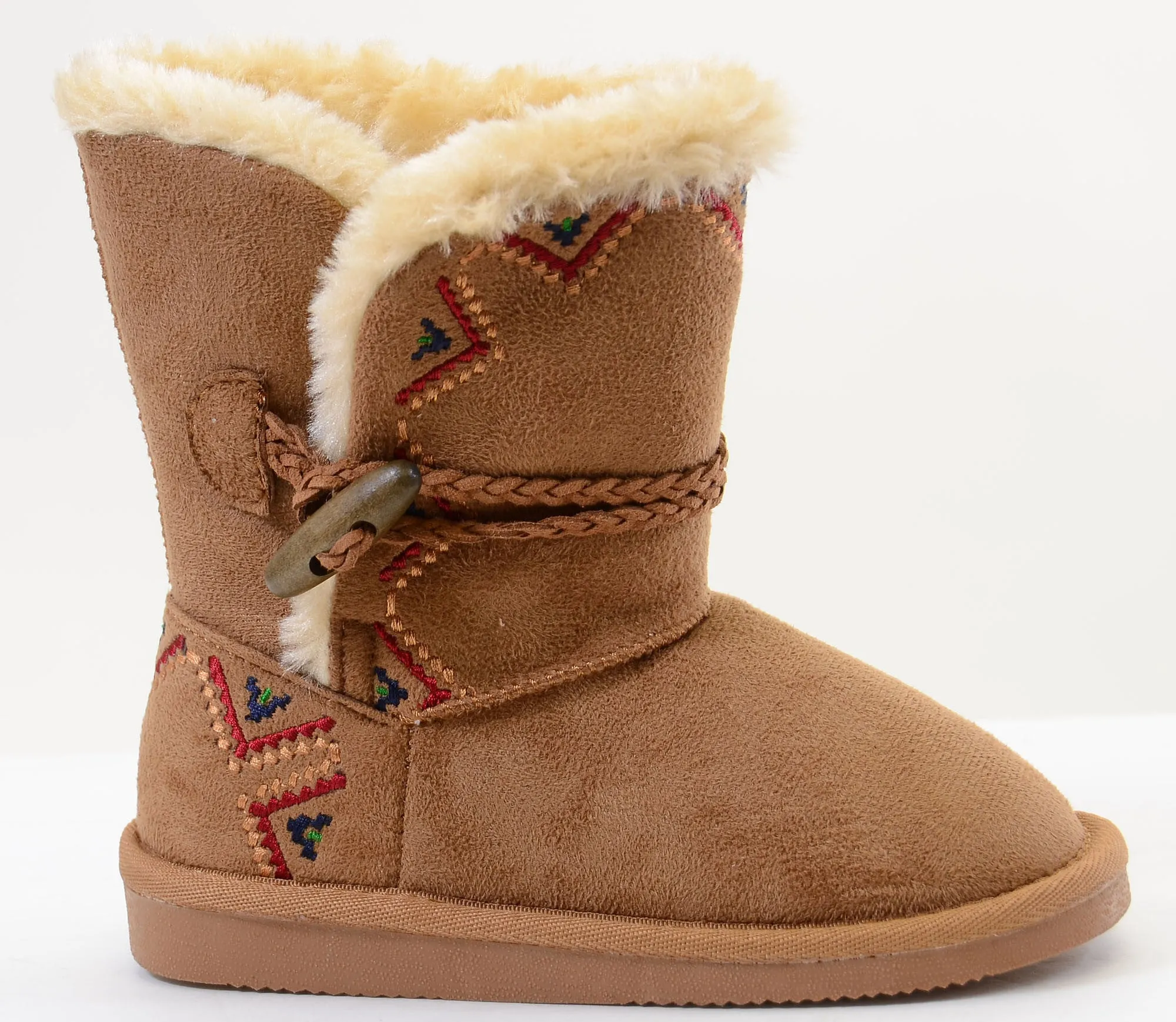 Tribal Zig-Zag Shearling Vegan Fur Suede Girls Boots KIDS